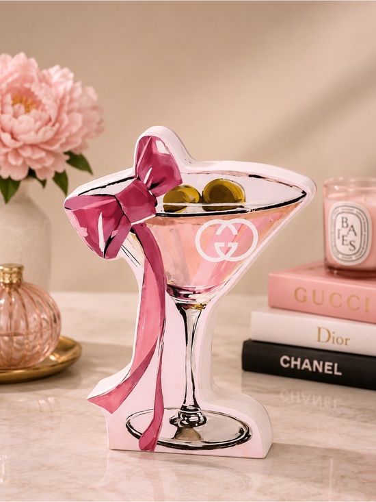 Gucci Other - Gucci pink martini glass Painted Art New Years Christmas NWT